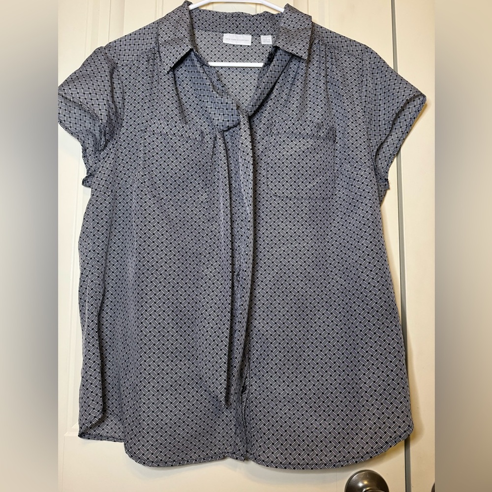 Black and White Blouse